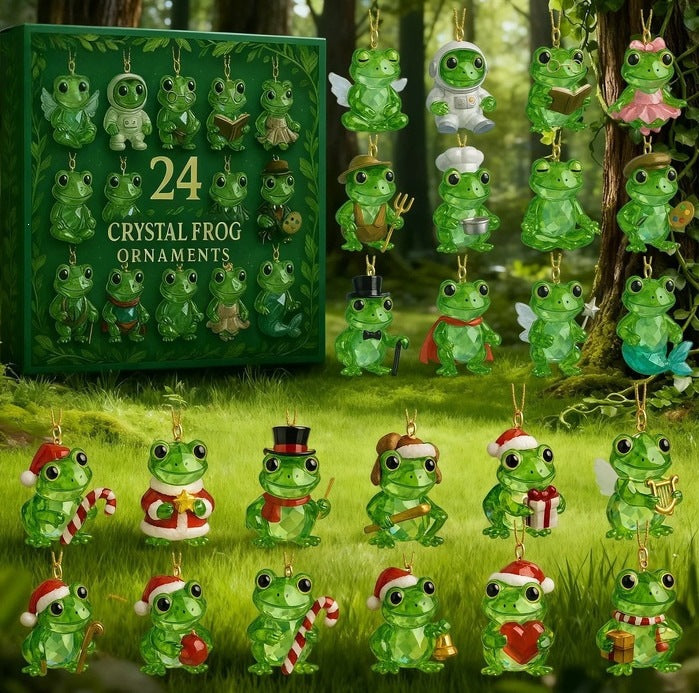 CHRISTMAS KICKOFF: 48% OFF – 2026 Crystal Frog Christmas Advent Calendar – 24 Days of Magical Frog Surprises, Collectible Acrylic Ornament Blind Box – Gift for Nature Lovers