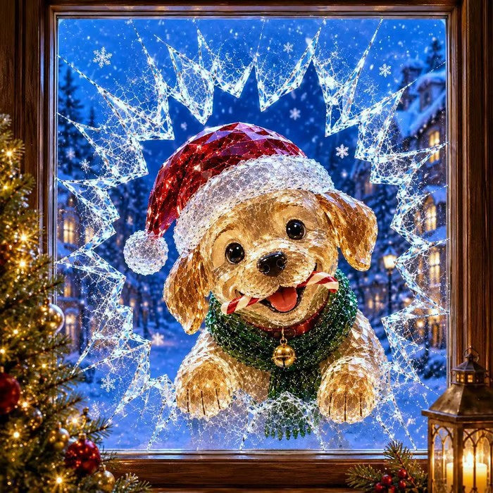 3D crystal Christmas window stickers – Reusable, festive glass decorations