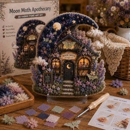 🔥Last Day 48% OFF - ✨🧘Relaxing & Beginner-Friendly-✨Whimsical Village 3D Fabric Poke Art Kit