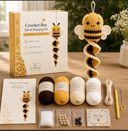 🦋🧶Crochet Spiral Hanging Kit – Beginner-Friendly DIY Garden Animal Decor 🍃