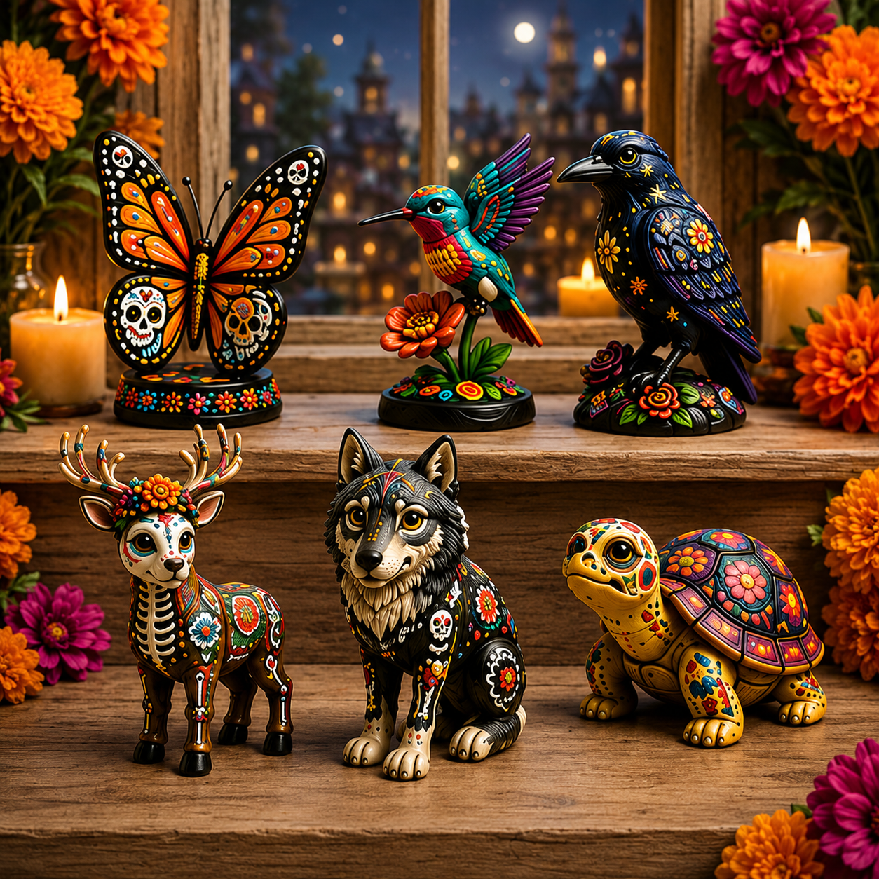 Día de Muertos Animals Advent Calendar 2027 – 24-Day Folk Art Animal Figurine Collection | 24 Unique Collector-Grade Miniatures