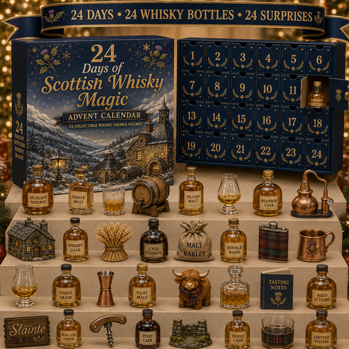 CHRISTMAS KICKOFF 49% OFF - 2026 Days of Scottish Whisky Magic Blind Box - 24-Day Festive Countdown, Scottish Whisky-Themed Collectible Figures Blind Box - Gift For Whisky Lovers