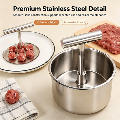 Stainless Steel Meatball Maker with 6 Holes for Quick DIY Meatballs, Fish Balls, Veggie Balls, and Ice Cream🥩