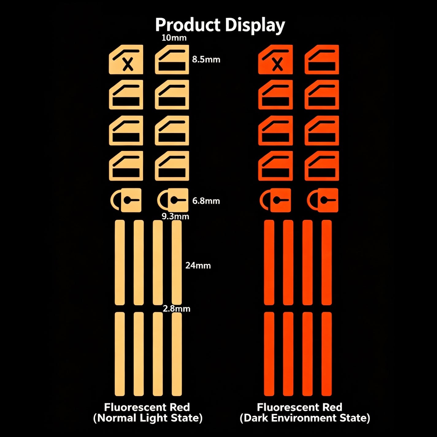✨💡Car Window Lift Switch Luminous Stickers - Colorful Night Glow Warning Button Decal