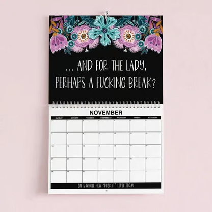 🌸🗓️ 2027 Funny Swear Word Wall Calendar – “F*ck It” Floral Calendar for Tired-Ass Women 😂✨
