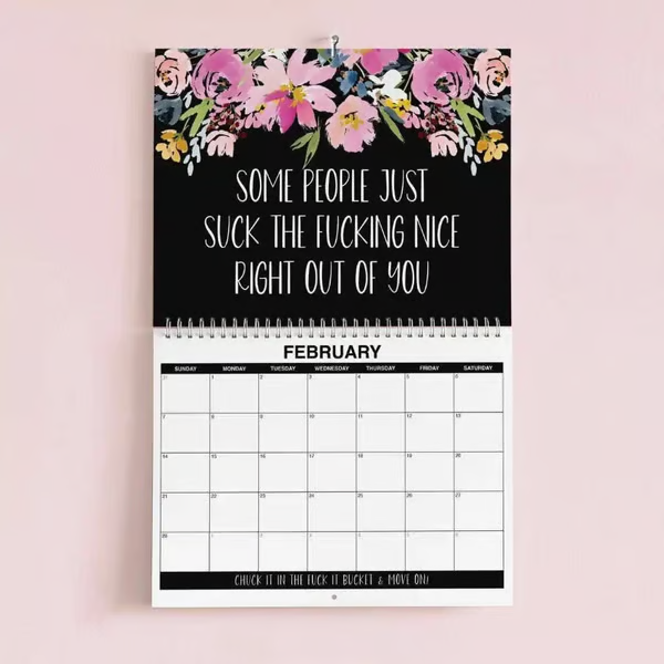 🌸🗓️ 2027 Funny Swear Word Wall Calendar – “F*ck It” Floral Calendar for Tired-Ass Women 😂✨