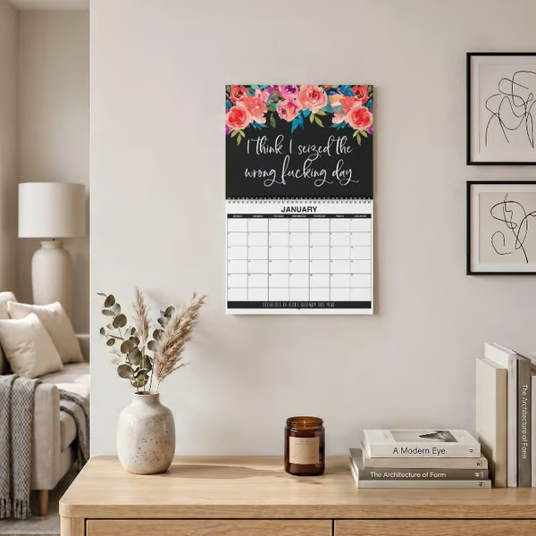 🌸🗓️ 2027 Funny Swear Word Wall Calendar – “F*ck It” Floral Calendar for Tired-Ass Women 😂✨