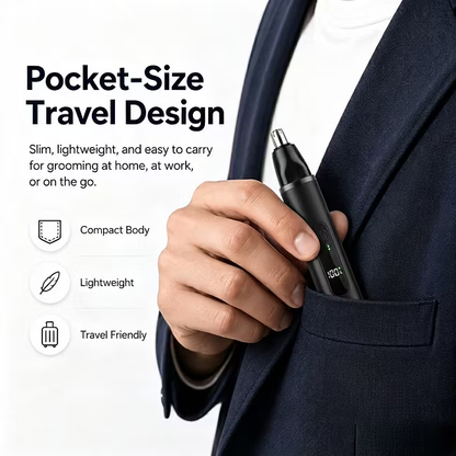Professional LED Display Nose & Ear Trimmer, Painless Travel Gifts for Men Women.