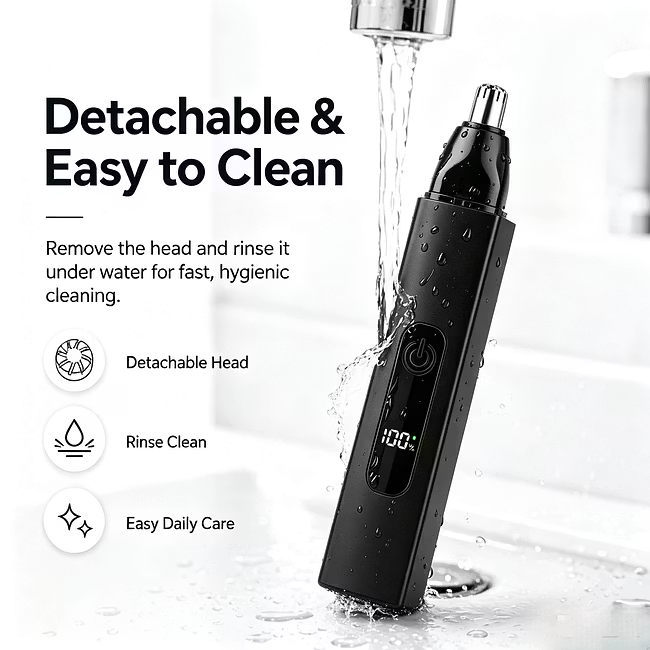 Professional LED Display Nose & Ear Trimmer, Painless Travel Gifts for Men Women.