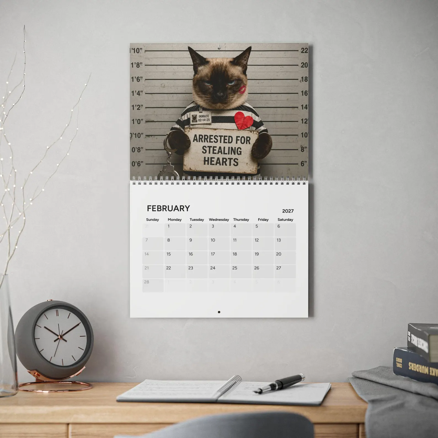 😂Funny Cat Mugshots 2027 Calendar