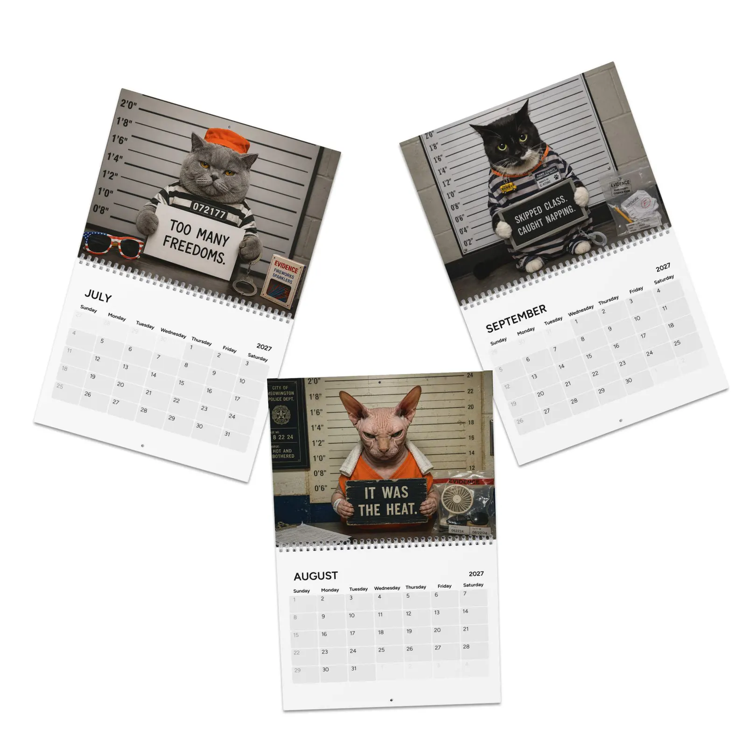 😂Funny Cat Mugshots 2027 Calendar