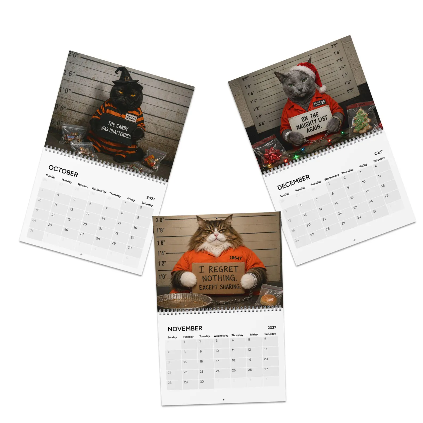 😂Funny Cat Mugshots 2027 Calendar