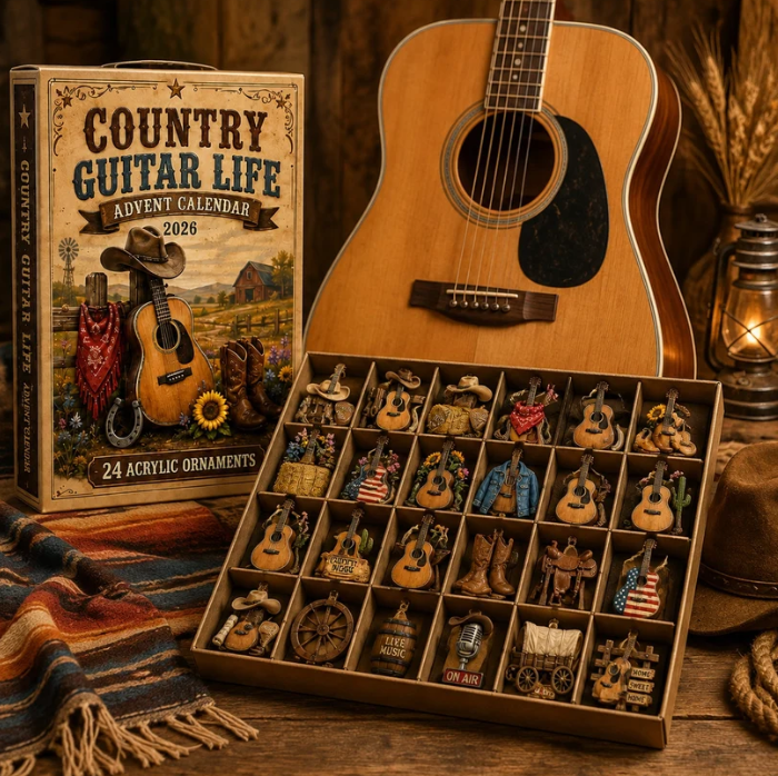 🔥Last 50 pcs✨Country Guitar Life Advent Calendar 2026 - 24-Day Festive Countdown, Acrylic Charms Blind Box