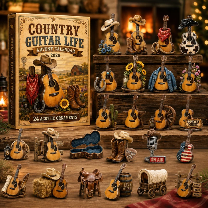 🔥Last 50 pcs✨Country Guitar Life Advent Calendar 2026 - 24-Day Festive Countdown, Acrylic Charms Blind Box