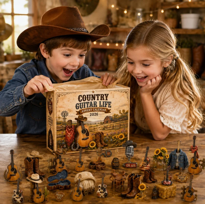 🔥Last 50 pcs✨Country Guitar Life Advent Calendar 2026 - 24-Day Festive Countdown, Acrylic Charms Blind Box