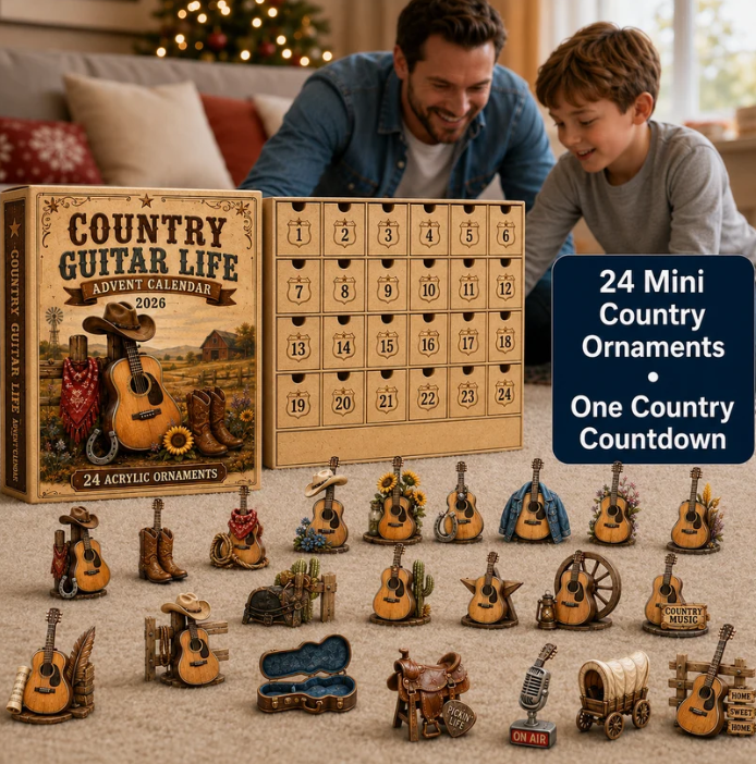 🔥Last 50 pcs✨Country Guitar Life Advent Calendar 2026 - 24-Day Festive Countdown, Acrylic Charms Blind Box