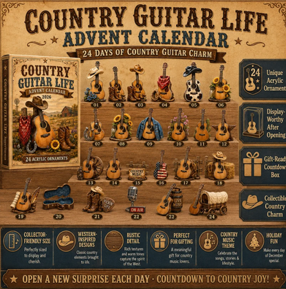 🔥Last 50 pcs✨Country Guitar Life Advent Calendar 2026 - 24-Day Festive Countdown, Acrylic Charms Blind Box