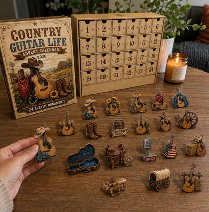 🔥Last 50 pcs✨Country Guitar Life Advent Calendar 2026 - 24-Day Festive Countdown, Acrylic Charms Blind Box