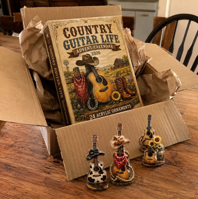 🔥Last 50 pcs✨Country Guitar Life Advent Calendar 2026 - 24-Day Festive Countdown, Acrylic Charms Blind Box
