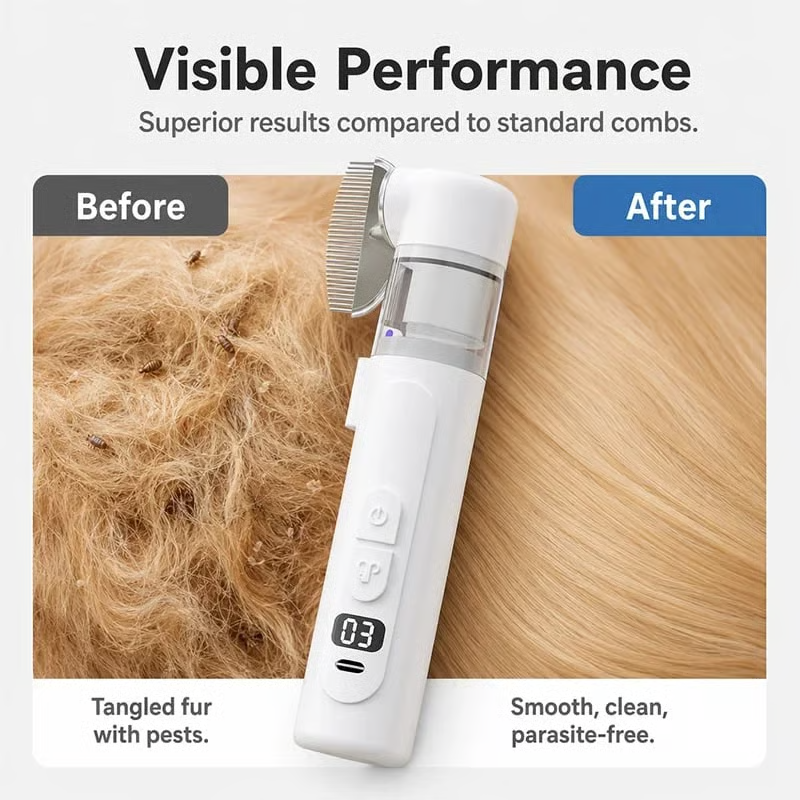🔥Hot Sale - 49% OFF🐶Electric Pet Flea Remover and Detangling Comb