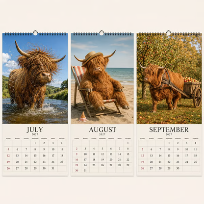 🐂2027 Grumpy Highland Cows Calendar