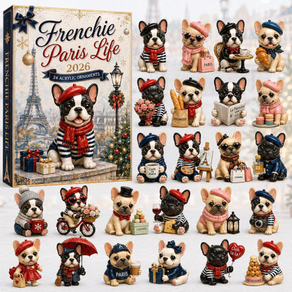 CHRISTMAS KICKOFF: 48% OFF – 2026 Frenchie in Paris Christmas Advent Calendar – 24 Days of Adorable Festive Surprises – Gift for Dog Lovers