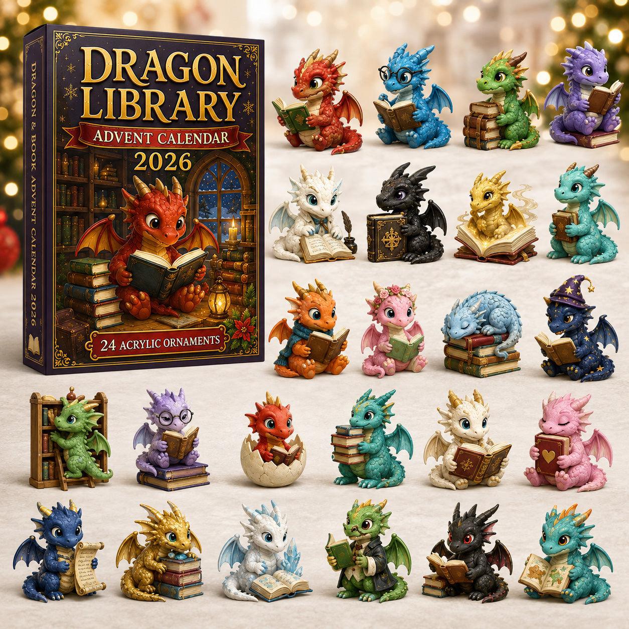 CHRISTMAS KICKOFF: 48% OFF – 2026 Dragon Library Advent Calendar – Unlock 24 Cosy Chapters of Baby Dragon Magic, Acrylic Ornaments Blind Box