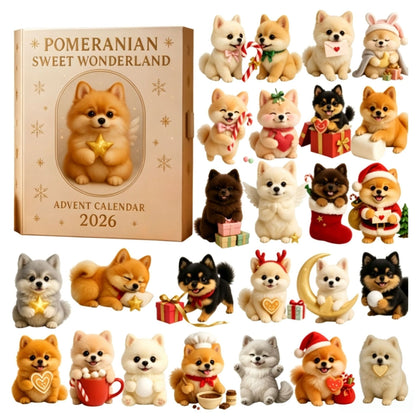 CHRISTMAS KICKOFF: 48% OFF – 2026 Pomeranian Sweet Wonderland Advent Calendar – 24 Days of Fluffy Festive Surprises, Gift for Pomeranian Lovers, Acrylic Ornaments Blind Box
