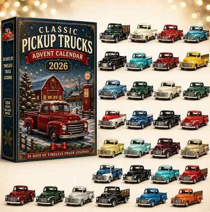 CHRISTMAS KICKOFF: 48% OFF – 2026 Classic Pickup Trucks Advent Calendar – 24 Days of Timeless Truck Legends, Vintage Vehicle Collectible Blind Box