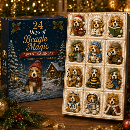 Beagle Magic Advent Calendar 2026 – 24 Days of Unique Beagle Miniature Collectibles, 24 Cute Holiday