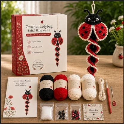 🦋🧶Crochet Spiral Hanging Kit – Beginner-Friendly DIY Garden Animal Decor 🍃
