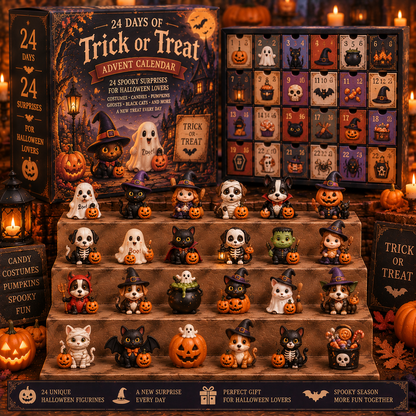 CHRISTMAS KICKOFF 49% OFF - 2026 Days of Trick or Treat Blind Box - 24-Day Festive Countdown, Halloween Themed Collectible Miniatures Blind Box - Gift For Halloween Lovers