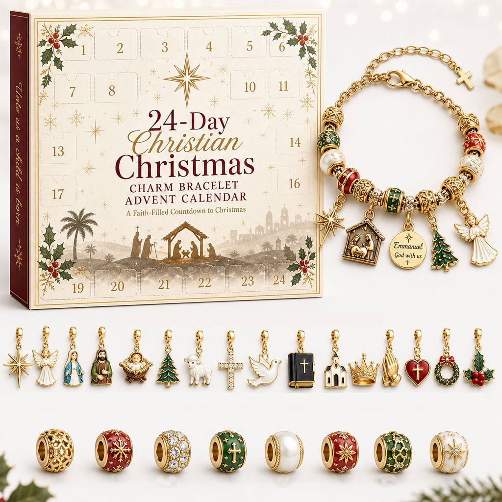 🎄24-Day Christian Christmas Charm Bracelet Advent Calendar
