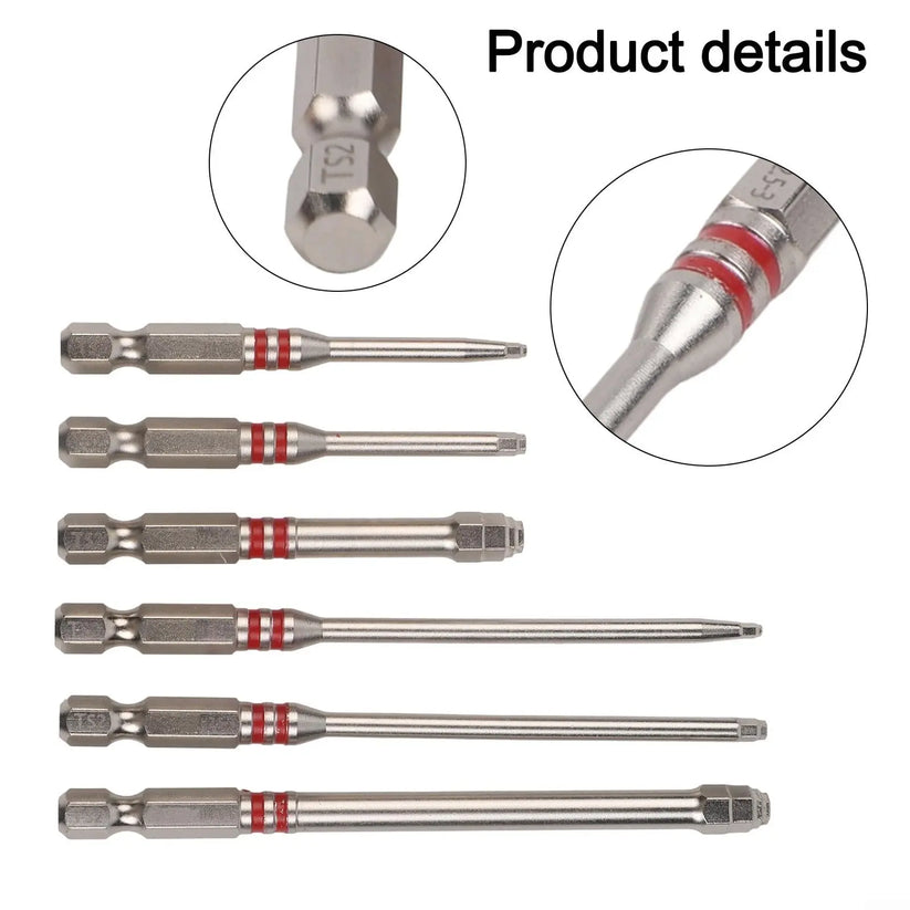 Dailyard™ 6PCS S2 Alloy Steel Magnetic Screwdriver Bits Set – Pagoda Hex Shank Drill Bit Set