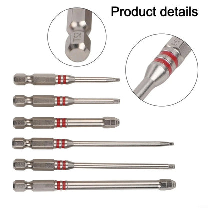 Dailyard™ 6PCS S2 Alloy Steel Magnetic Screwdriver Bits Set – Pagoda Hex Shank Drill Bit Set