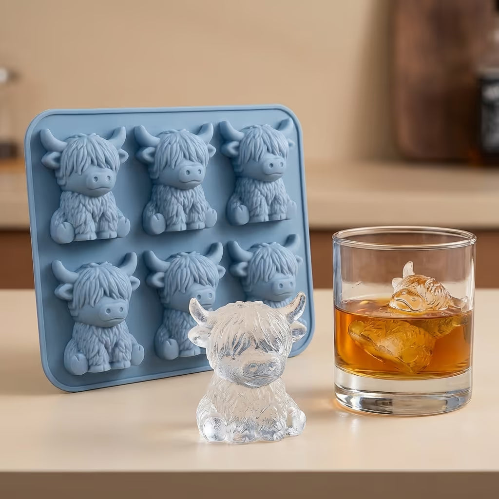 🔥🐮Mini Highland Cow Ice Cube Mold – Cute 3D Ice for Drinks, Parties & Gifts