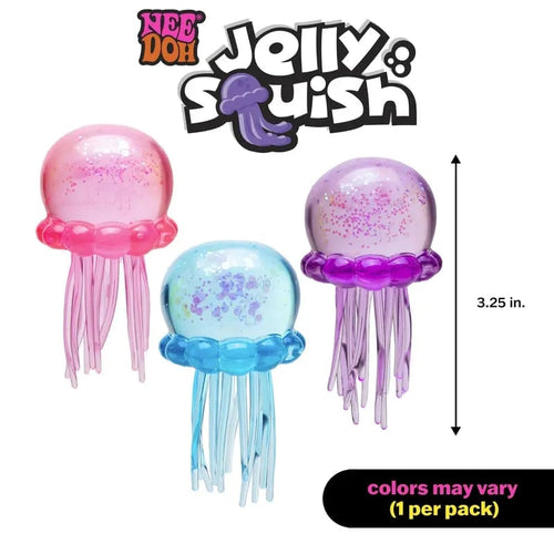 NeeDoh Schylling Jelly Squish – Soft Gel-Filled Sensory Squeeze Toy for Home, Office & Travel