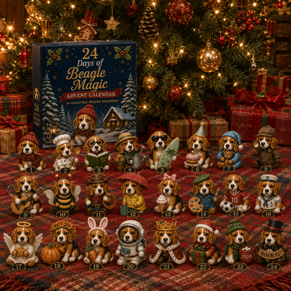 Beagle Magic Advent Calendar 2026 – 24 Days of Unique Beagle Miniature Collectibles, 24 Cute Holiday