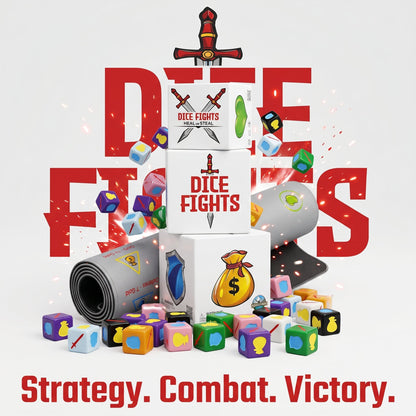 🎲Ultimate Dice Fights Bundle: 2-Player Engine Builder Board Game (Dice Fights + Heal or Steal Set + Playmat)