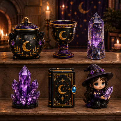 Crystal Witch Advent Calendar 2027 – 24 Days of Magical Crystal Miniatures, Mystical Witchy Collectibles & Enchanting Gifts for Fantasy Lovers, Acrylic Charms Blind Box