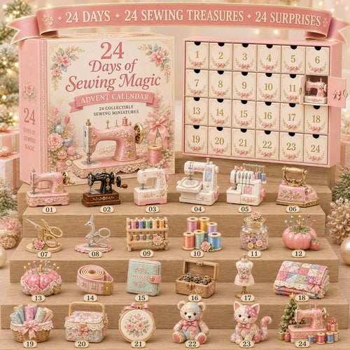 2026 Sewing Magic Miniatures Blind Box - 24‑Day Festive Countdown, Sewing Trinkets Blind Box - Gift For Sewing Lovers