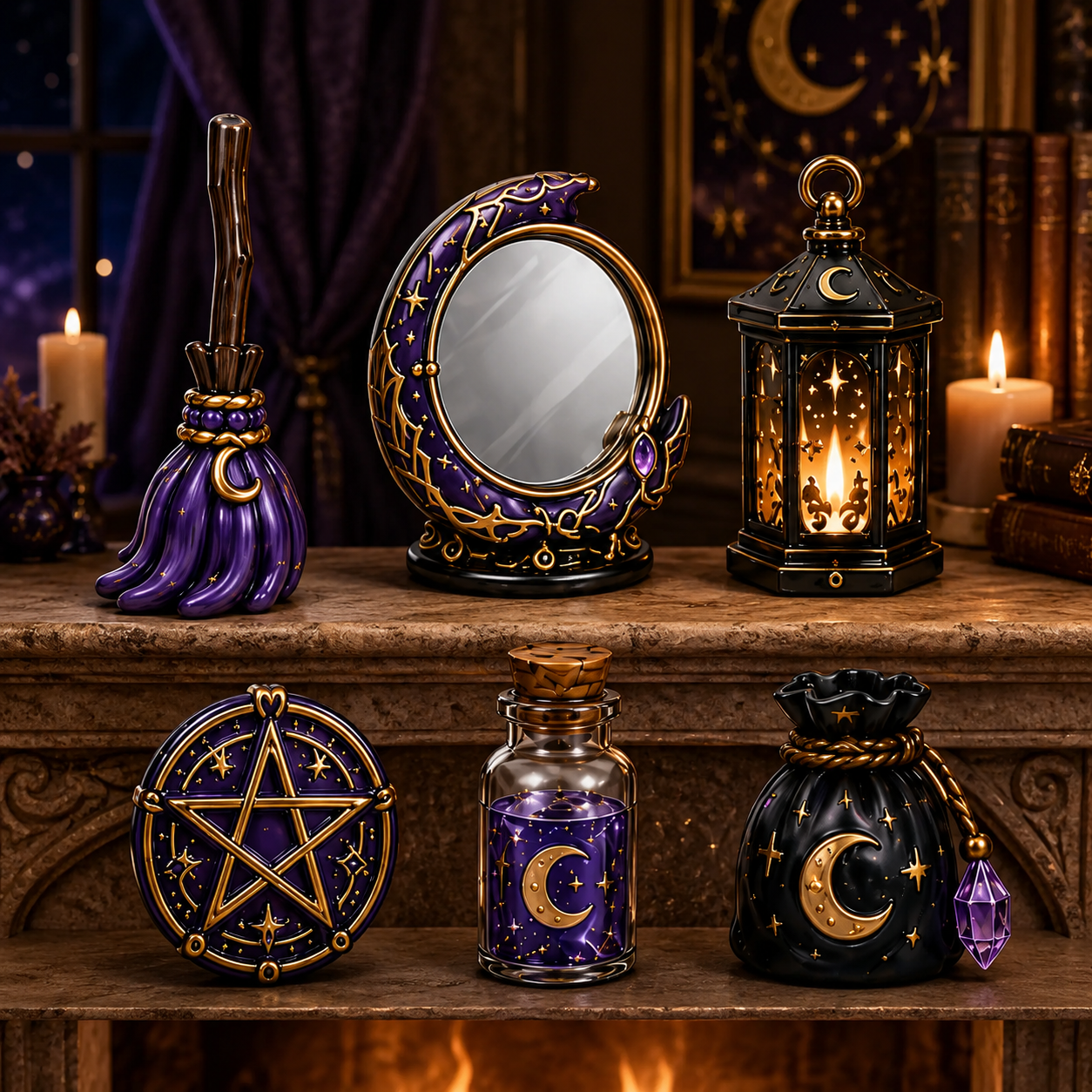 Crystal Witch Advent Calendar 2027 – 24 Days of Magical Crystal Miniatures, Mystical Witchy Collectibles & Enchanting Gifts for Fantasy Lovers, Acrylic Charms Blind Box