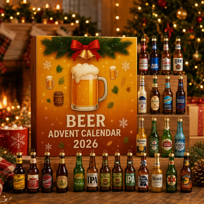 CHRISTMAS KICKOFF: 48% OFF – 2026 Beer Christmas Advent Calendar – 24 Days of Festive Bottle Surprises, Beer-Inspired Acrylic Ornament Blind Box – Gift for Beer Lovers