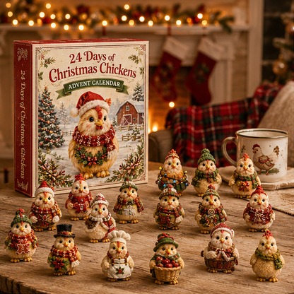 2026 A Very Clucky Christmas Advent Calendar – 24 Festive Chicken Ornaments for Poultry Lovers, Christmas Blind Box