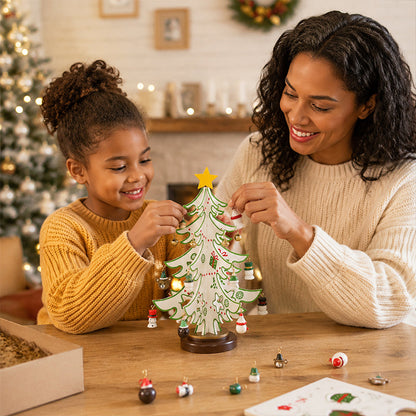 🎄 DIY Wooden Christmas Tree Ornament Set | Festive Wooden Craft Kit For Christmas Decorating