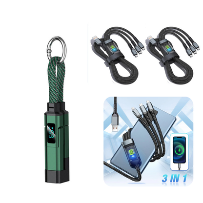 📢📢50% OFF !! ⏰4-in-1 Digital Display Keychain Charging Cable🔋📱