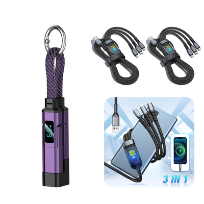 📢📢50% OFF !! ⏰4-in-1 Digital Display Keychain Charging Cable🔋📱