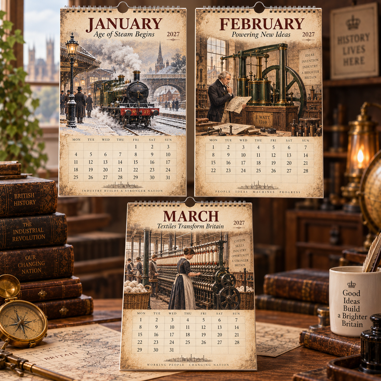 2027 Industrial Revolution Calendar｜A4 Hanging Calendar