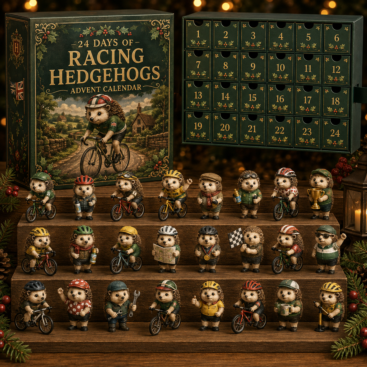 CHRISTMAS KICKOFF 49% OFF - 2026 Days of Racing Hedgehogs Blind Box - 24-Day Festive Countdown, Racing Hedgehogs Themed Collectible Miniatures Blind Box - Gift For Hedgehog Lovers