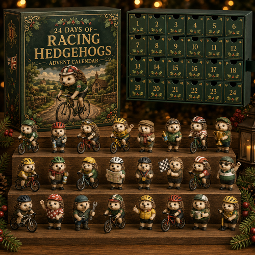 CHRISTMAS KICKOFF 49% OFF - 2026 Days of Racing Hedgehogs Blind Box - 24-Day Festive Countdown, Racing Hedgehogs Themed Collectible Miniatures Blind Box - Gift For Hedgehog Lovers